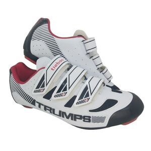 Tiebao Trumps Mens Pre-owned Black & White Binding Cycling Bicycle Shoes -sz. 11